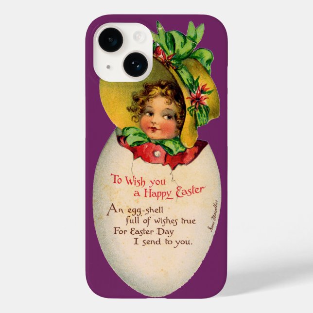 Viktorianisch Ostern, Vintages Mädchen mit Bonnet  Case-Mate iPhone Hülle (Rückseite)