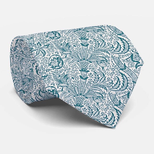 Viktorianisch Paisley Blue Art Krawatte (Gerollt)