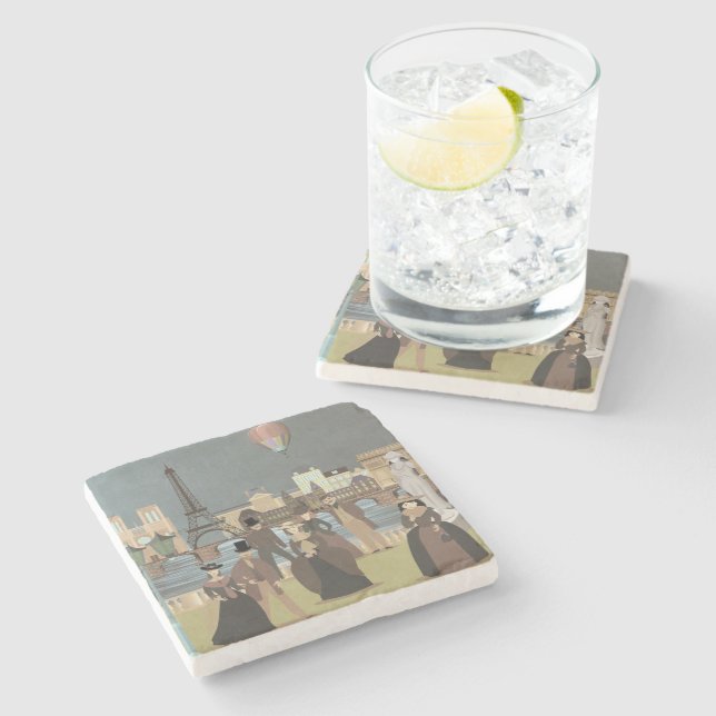 Viktorianisch Paris Steinuntersetzer (Seitenansicht)