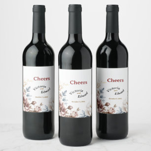 Viktorianisch Peony Luxe Beverage & Wine Flaschen  Weinetikett