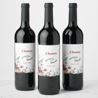 Viktorianisch Peony Luxe Beverage & Wine Flaschen Weinetikett