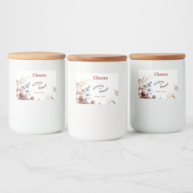 Viktorianisch Peony Luxe Food Container Labels Lebensmitteletikett (Flaschen)