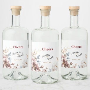 Viktorianisch Peony Luxe Getränke Liquor Flaschen  Alkoholflaschenetikett