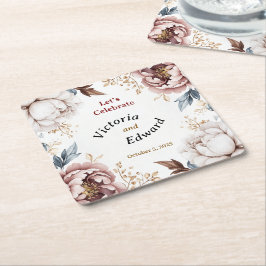 Viktorianisch Peony Luxe Wedding Paper Untersetzer
