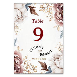 Viktorianisch Peony Luxe Wedding Tischnummer Card