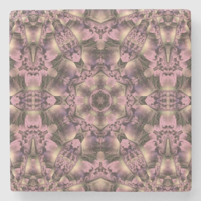 Viktorianisch rosa Antike Steinuntersetzer (Vorderseite)