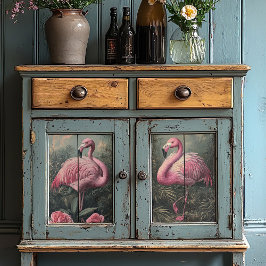 Viktorianisch rosa Flamingos Vintag Seidenpapier