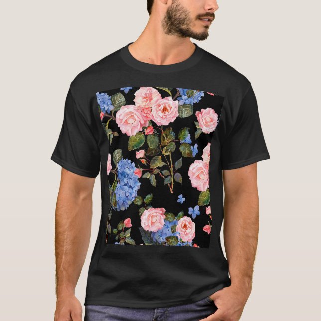 Viktorianisch rosa Rosenbukett. T-Shirt (Vorderseite)