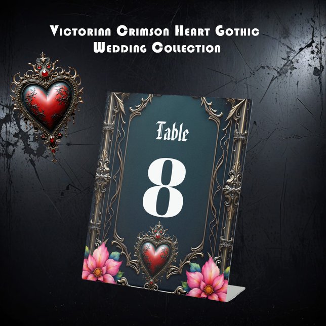 Viktorianisch Rot  Gothic Heart  Sockelschild (Von Creator hochgeladen)
