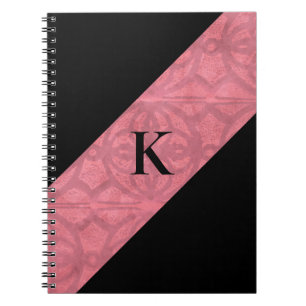 Viktorianisch Rouge Rosa Batik und Schwarz Mit Mon Notizblock