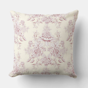 Viktorianisch, sanftes Gelb, sanftes Rosa, floral, Kissen