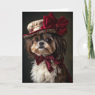 Viktorianisch Shih Tzu Christmas Feiertagskarte