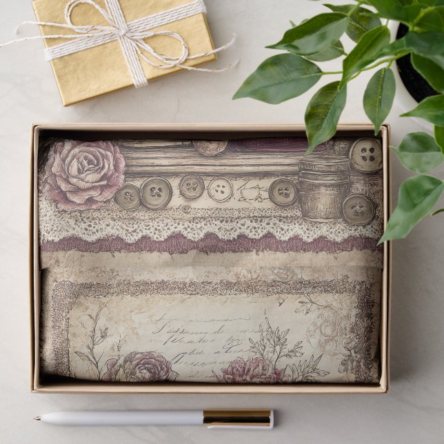 Viktorianisch & Spitze  Seidenpapier (Geschenk)