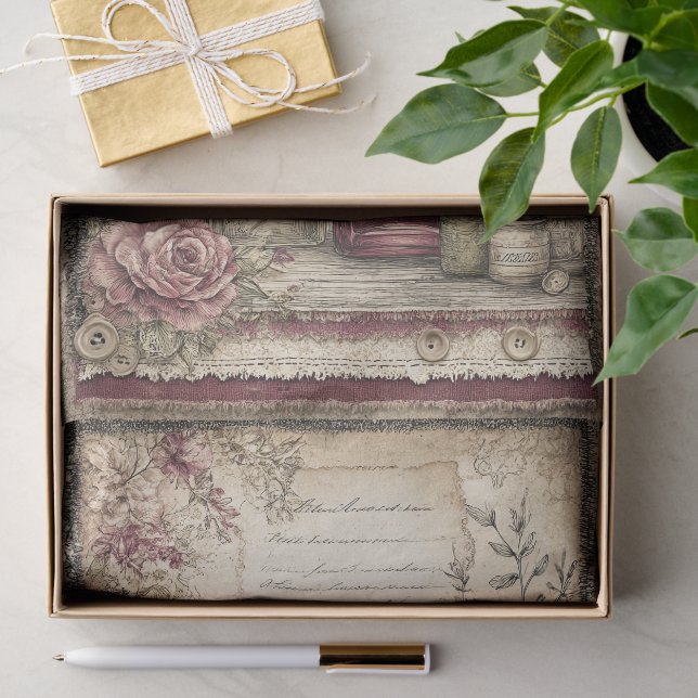 Viktorianisch & Spitze  Seidenpapier (Geschenk)
