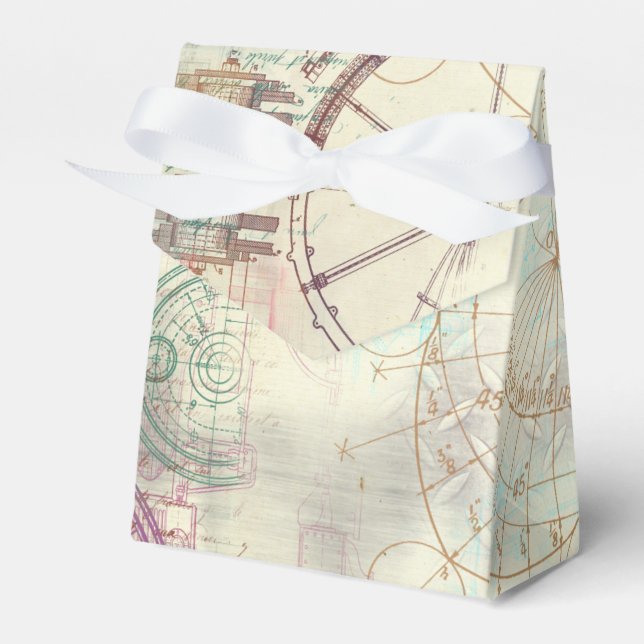 Viktorianisch Steampunk | Aquarellgrunge Pastell Geschenkschachtel (Vorderseite)