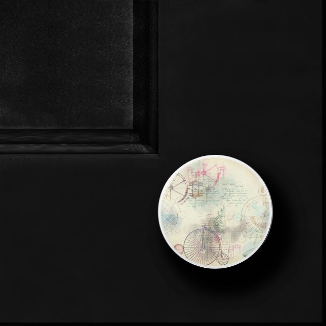 Viktorianisch Steampunk | Aquarellgrunge Pastell Keramikknauf (Von Creator hochgeladen)