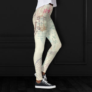 Viktorianisch Steampunk   Aquarellgrunge Pastell Leggings