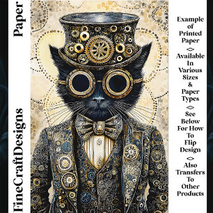 Viktorianisch Steampunk Black Cat AB6 Scrapbook Pa
