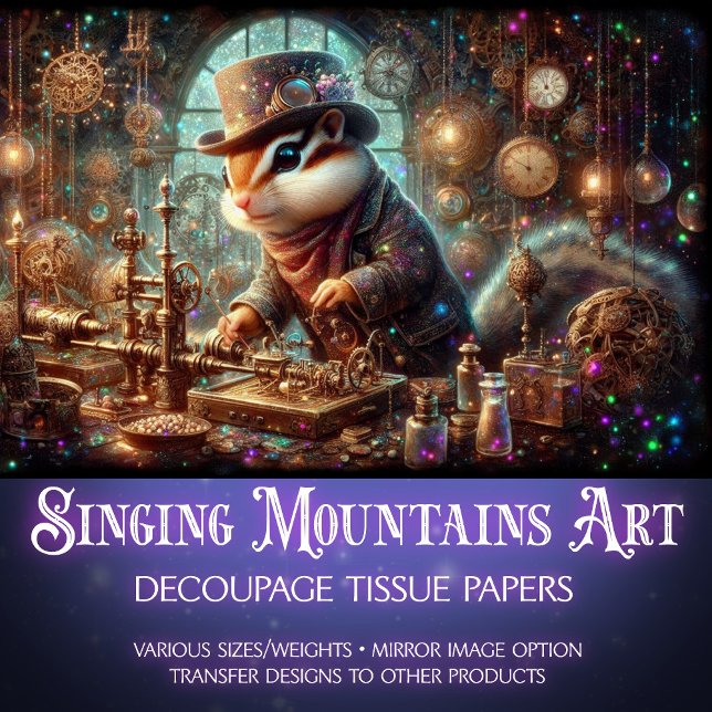 Viktorianisch Steampunk Chipmunk Inventar Decoupag Seidenpapier (Von Creator hochgeladen)