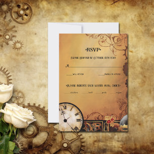 Viktorianisch Steampunk Couple RSVP Karte