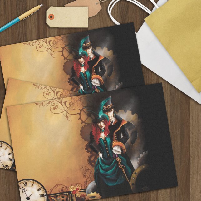 Viktorianisch Steampunk Couple Seidenpapier (Von Creator hochgeladen)
