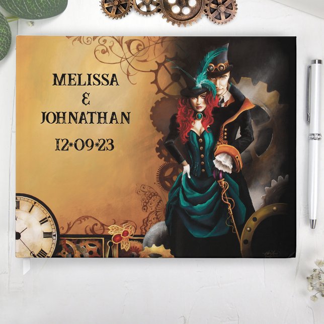 Viktorianisch Steampunk Elegance Wedding Gästebuch (Von Creator hochgeladen)