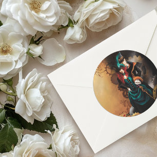 Viktorianisch Steampunk Elegance Wedding Runder Aufkleber