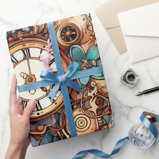 Viktorianisch Steampunk Geschenkpapier (Schenken)