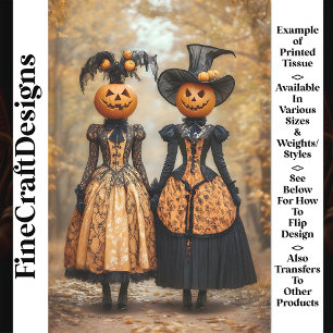 Viktorianisch Steampunk Pumpkin Ladkin AL4 Decoupa Seidenpapier