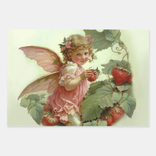 Viktorianisch "Strawberry Fairy" Geschenkpapier Set