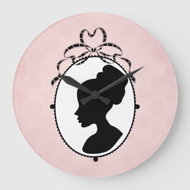 Viktorianisch Style 60er Cameo Große Wanduhr (Vorderseite)