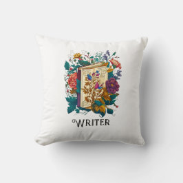 Viktorianisch Style Writer, Book & Blume Kissen