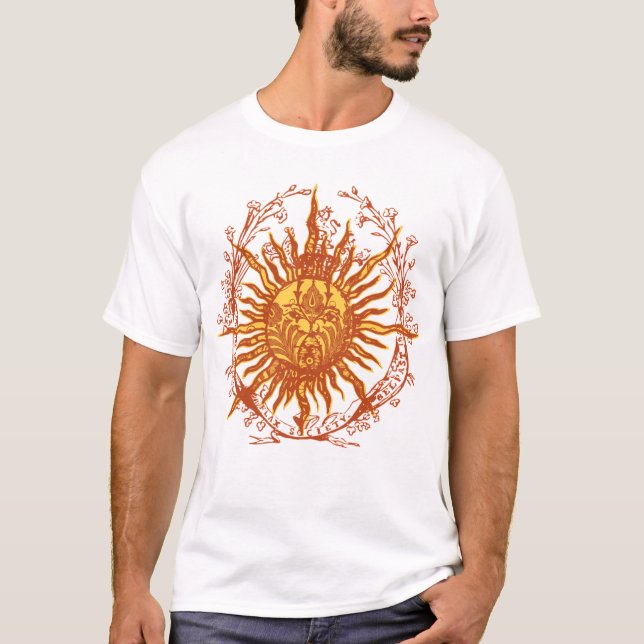 Viktorianisch Sun Psychedelic Celestial Surrealism T-Shirt (Vorderseite)