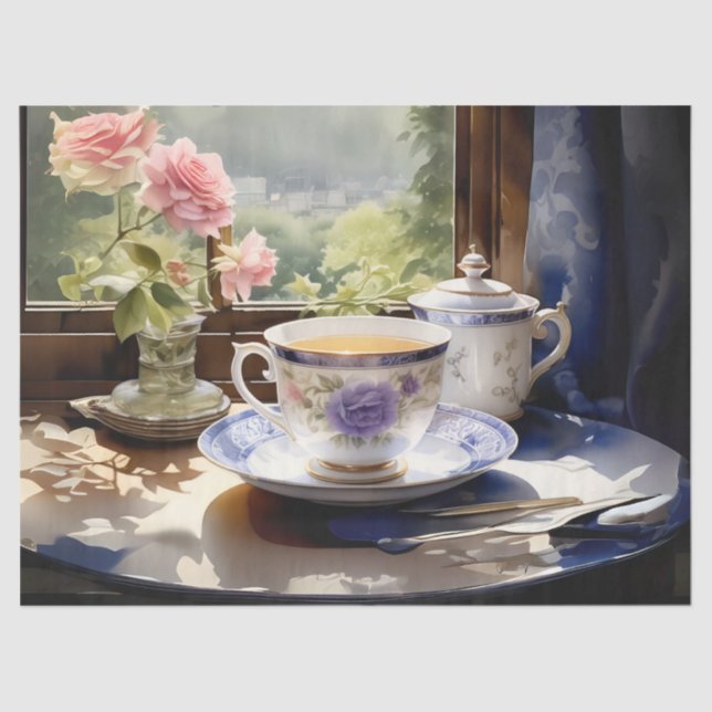 Viktorianisch Tee Party Decoupage Seidenpapier (Vorderseite)