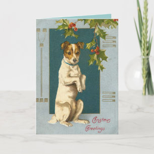 Viktorianisch Terrier Dog Weihnachtskarte Feiertagskarte