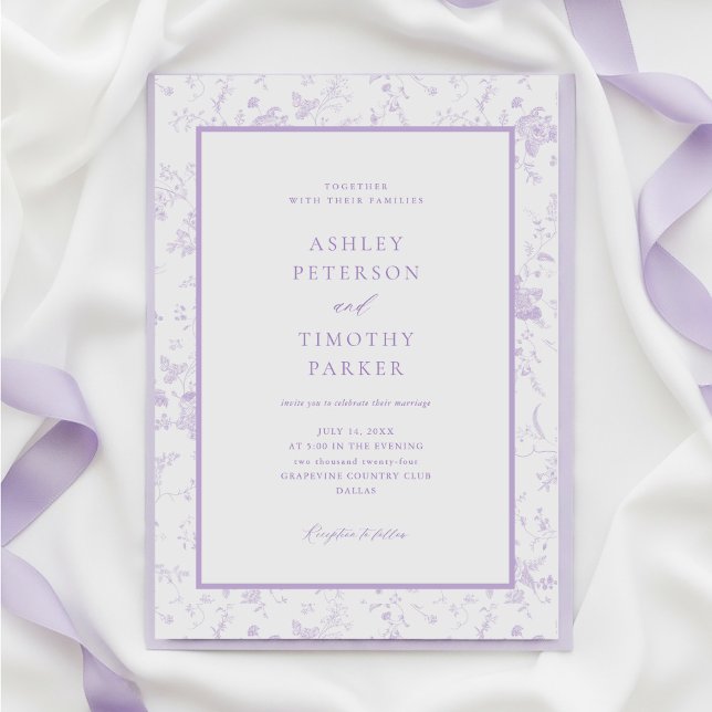 Viktorianisch Toile French Lavender Classic Weddin Einladung (Von Creator hochgeladen)