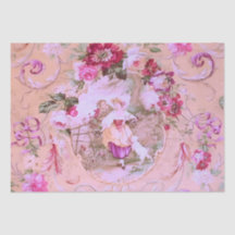 Viktorianisch Toile Rokoko Floral Rosa Decoupage