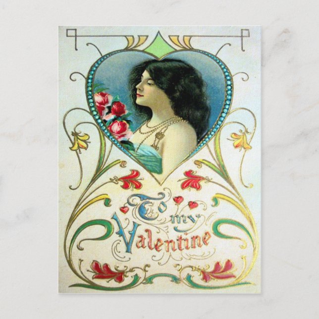 Viktorianisch Valentine Feiertagspostkarte (Vorderseite)
