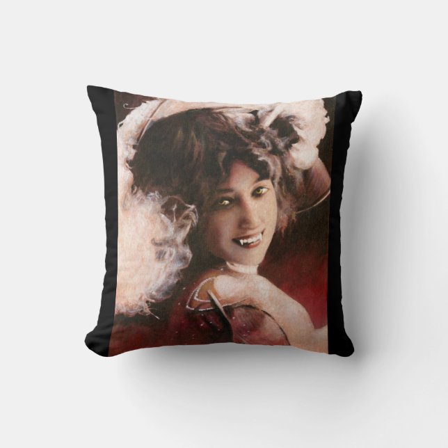 Viktorianisch Vampire Lady Throw Cushion Kissen (Vorderseite)