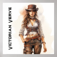 Viktorianisch Verve Steampunk Young Woman Vintag