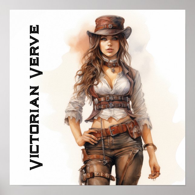Viktorianisch Verve Steampunk Young Woman Vintag Poster (Vorne)