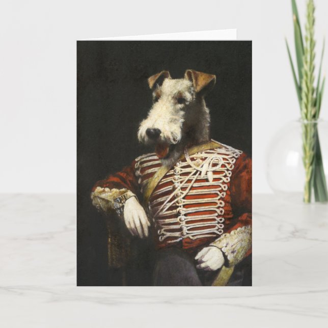 Viktorianisch Vintag Fox Terrier Karte (Vorderseite)