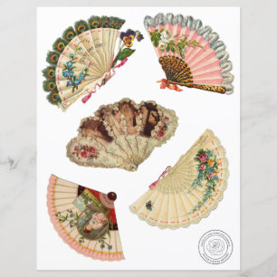 Viktorianisch Vintage Fans Cutouts - Scrapbook Pap