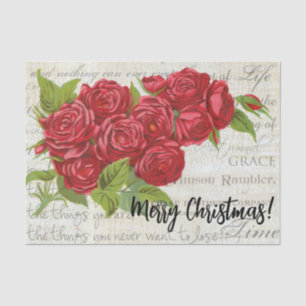 Viktorianisch Vintage Rote Rose Bouquet Seidenpapier