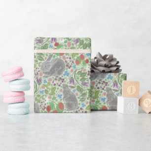 Viktorianisch Vintager Bunny Rabbit Berry Garden O Geschenkpapier