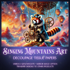 Viktorianisch Whimsy Red Panda Journey Decoupage Seidenpapier