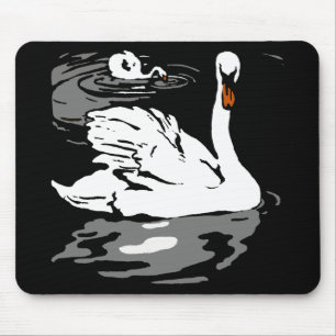 Viktorianisch Woodcut Swans Mousepad