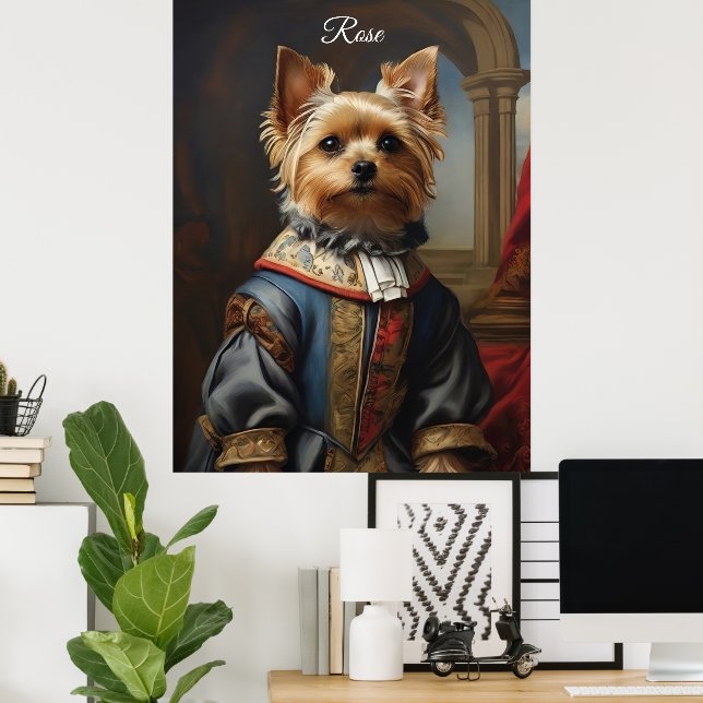 Viktorianisch Yorkshire Terrier in Bekleidung Whim Poster (Heimbüro)