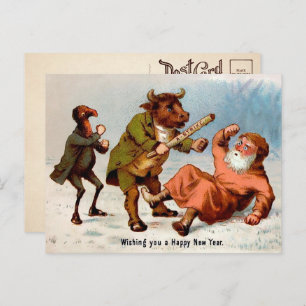 Viktorianische A-Strike neue Jahre Postkarte