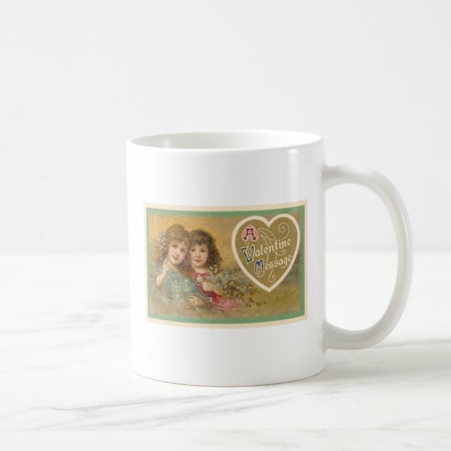Viktorianische A Valentine Message 2 Girls Tasse (Rechts)